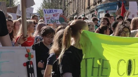Edinburgh Climate March (3rd Global) Stock Footage 117827513