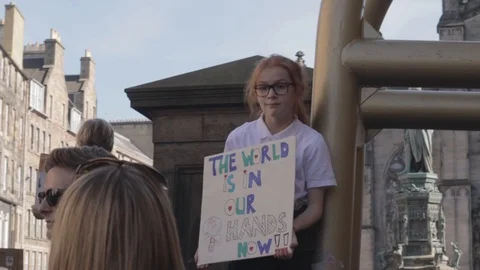 Edinburgh Climate March (3rd Global) Stock Footage 117827524