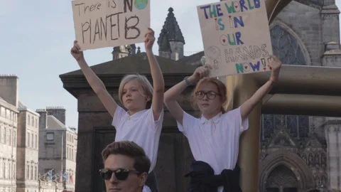 Edinburgh Climate March (3rd Global) Stock Footage 117827534