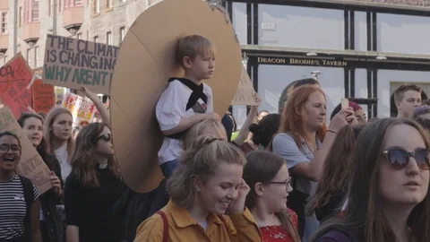 Edinburgh Climate March (3rd Global) Stock Footage 117827561