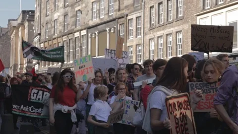 Edinburgh Climate March (3rd Global) Stock Footage 117827585