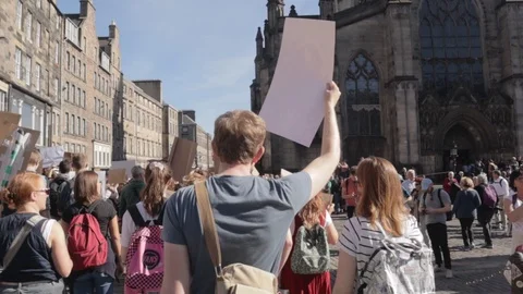 Edinburgh Climate March (3rd Global) Stock Footage 117827616
