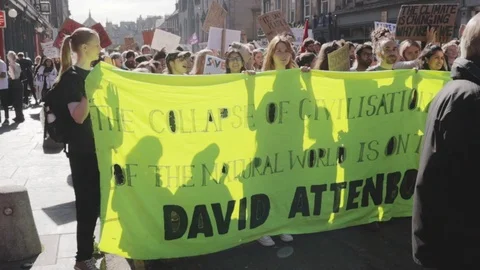 Edinburgh Climate March (3rd Global) Stock Footage 117827630