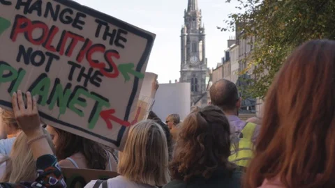Edinburgh Climate March (3rd Global) Stock Footage 117827633