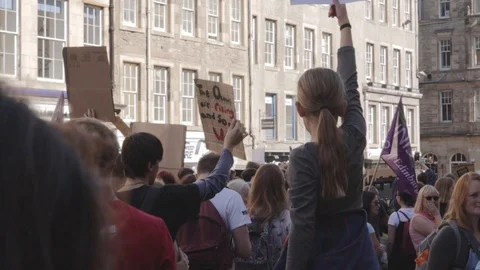 Edinburgh Climate March (3rd Global) Stock Footage 117827651