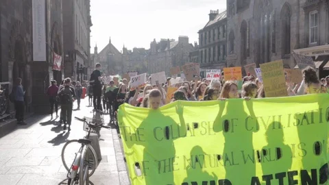 Edinburgh Climate March (3rd Global) Stock Footage 117827655