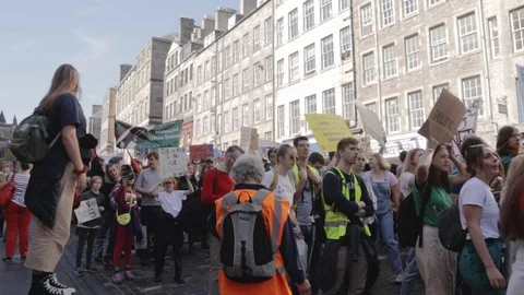 Edinburgh Climate March (3rd Global) Stock Footage 117827673