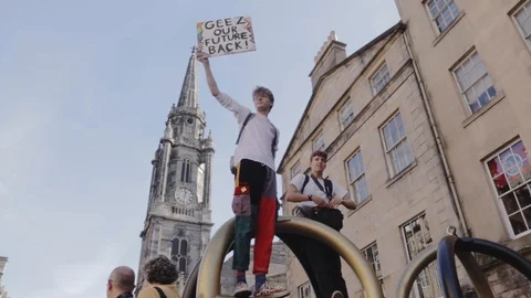 Edinburgh Climate March (3rd Global) Stock Footage 117827677