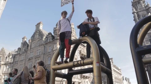 Edinburgh Climate March (3rd Global) Stock Footage 117827687