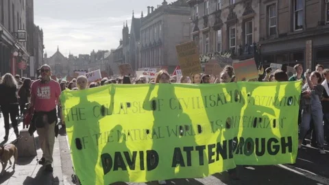 Edinburgh Climate March (3rd Global) Stock Footage 117827734
