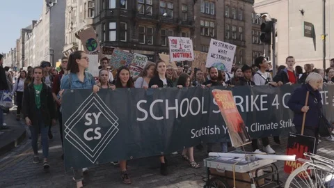 Edinburgh Climate March (3rd Global) Stock Footage 117827743