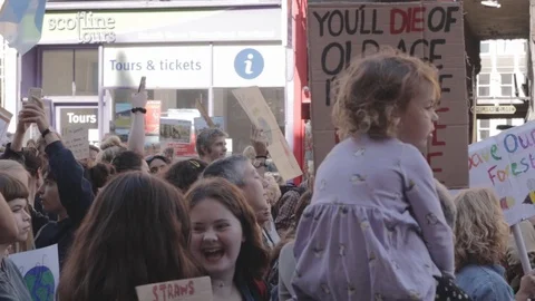 Edinburgh Climate March (3rd Global) Stock Footage 117827761