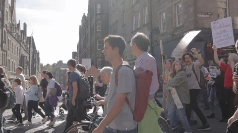 Edinburgh Climate March (3rd Global) Stock Footage 117827779