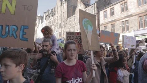 Edinburgh Climate March (3rd Global) Stock Footage 117827786
