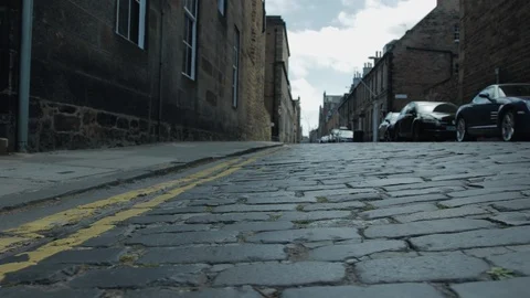 Edinburgh cobbled street Stock Footage 115420601