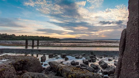 Edinburgh - Crammond Sunset timelaps Stock Footage 40233203