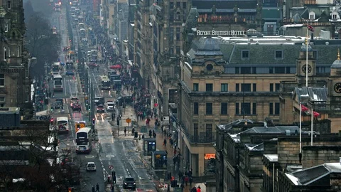 Edinburgh Downtown Stock Footage 128277047