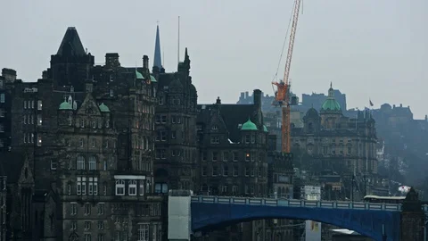 Edinburgh Downtown Stock Footage 128279227