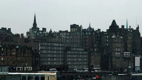 Edinburgh Downtown Stock Footage 128279234