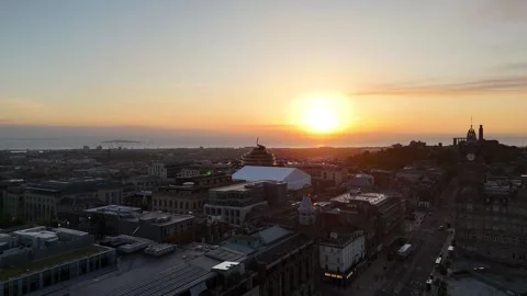 Edinburgh Drone Sunrise Stock Footage 277568300