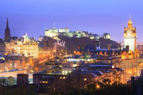Edinburgh at dusk Stock Photos