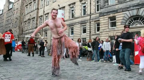 Edinburgh Festival Fringe at the Royal Mile Stock Footage