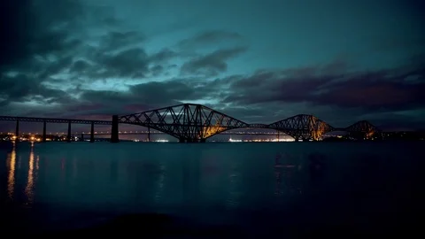 Edinburgh Forth Bridge Time Lapse 스톡 동영상 73871771