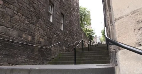 Edinburgh - Grassmarket Steps Stock-Footage 197996754