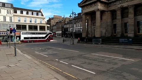 Edinburgh Lockdown 2020 Coronavirus Covid 19 Princes Street Scotland UK Stock Footage 130069971