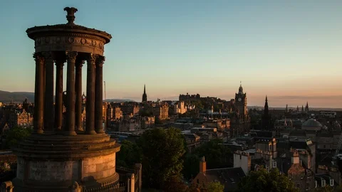 Edinburgh Monument Sunset Timelapse Video stock 86429786