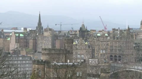 Edinburgh Panorama Stock Footage 10884952