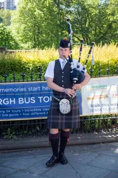 The Edinburgh piper Stock Photos