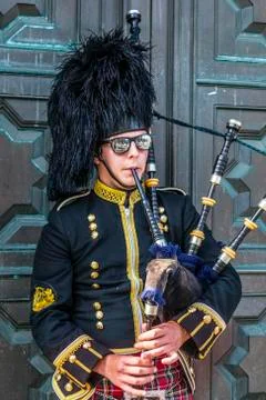 The Edinburgh piper Stock Photos