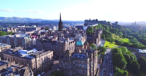 Edinburgh Scotland aerial Stock Footage