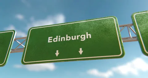 Edinburgh Sign in a 3D animation Stock Footage 251306178