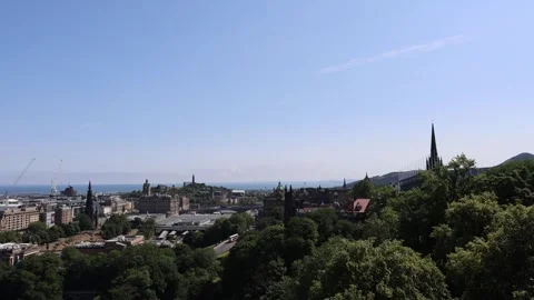 Edinburgh Slow Pan Horizontal R-L Stock Footage 341065976