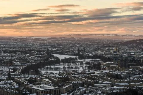 Edinburgh in snow Stock Photos