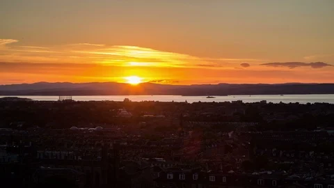 Edinburgh Sunset Timelapse Video stock 86436468