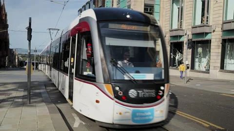 Edinburgh Tram Stock Footage 139987903