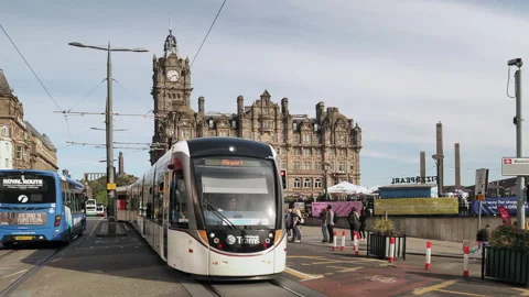 Edinburgh Trams Stock Footage