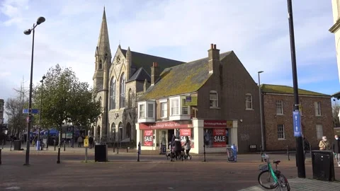 The Edinburgh Woollen Mill Store in Poole, Dorset, UK1 Stock Footage 327036765