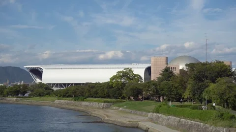 Edion Peace Wing and Hiroshima Green Arena Stock Footage 268444330