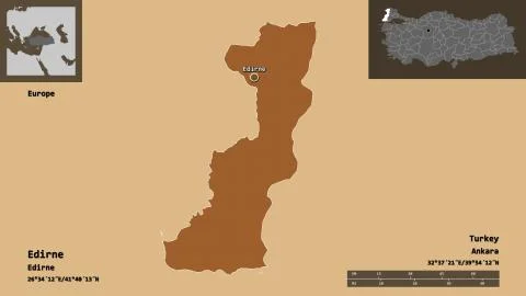 Edirne, province of Turkey. Previews. Pattern Illustrazione stock