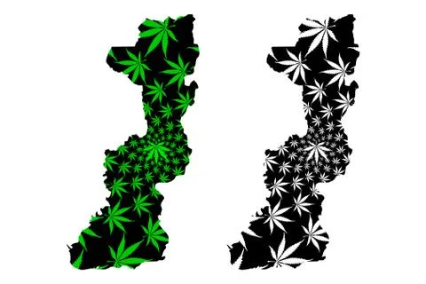 Edirne (Provinces of the Republic of Turkey) map is designed cannabis leaf gr Stock Illustration