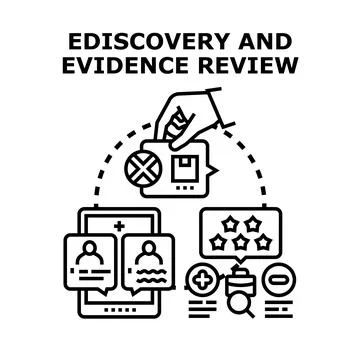 Ediscovery and evidence review process concept vector Stock Illustration