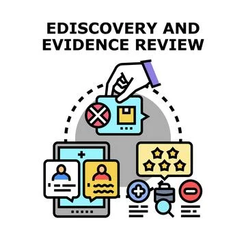 Ediscovery and evidence review process concept vector Stock Illustration