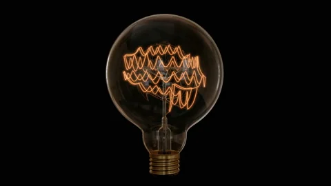 Edison Bulb and Nebula Brain Video stock 118975622