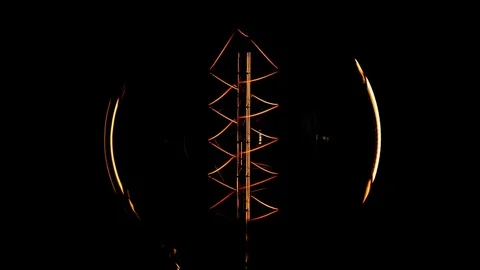 Edison bulb on a black background. Close-up 動画素材 78133380