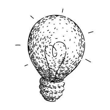 Edison bulb sketch hand drawn vector Stock Illustration