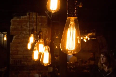 Edison Bulbs Glow Stock Photos